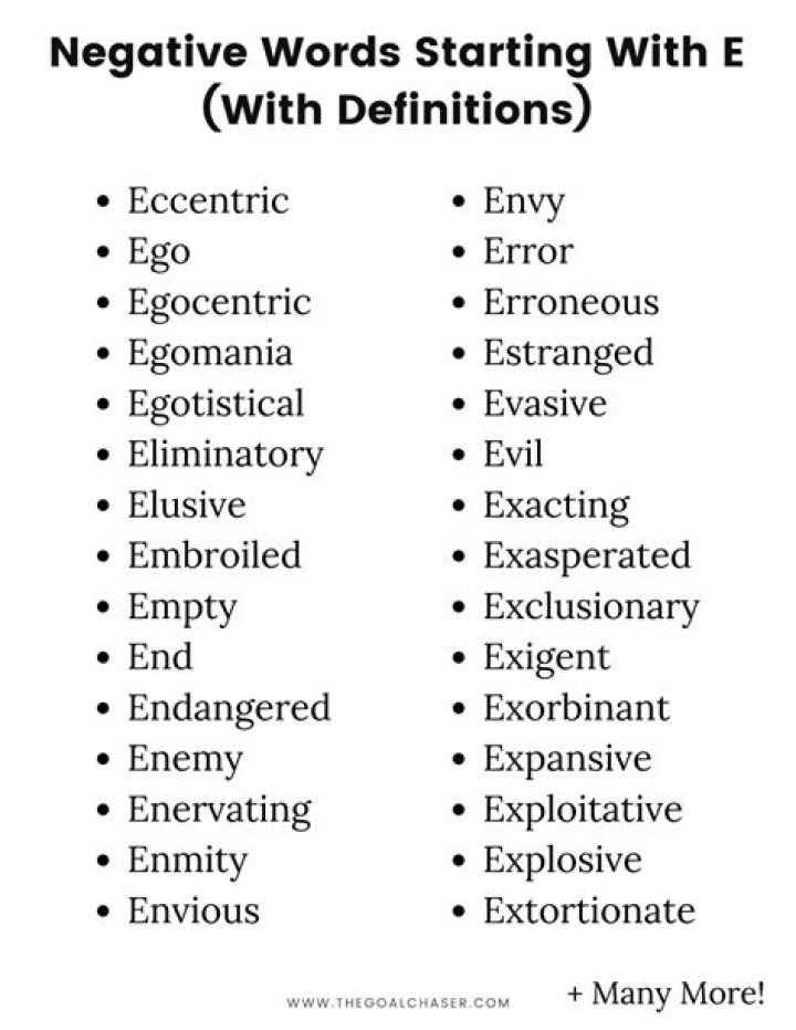 Negative Words Starting With E (With Definitions)
