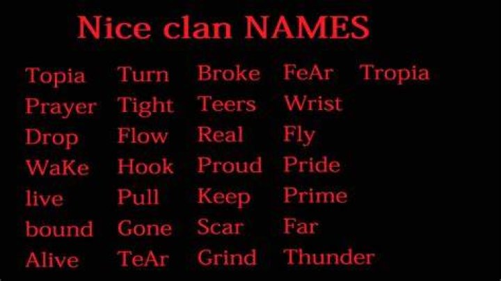 Nice clan names YouTube