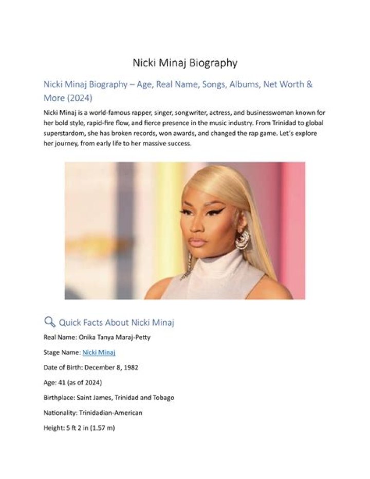 Nicki Minaj biography age, real name, height, baby boy, retirement