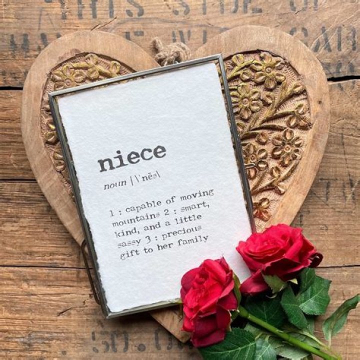 Niece definition print in typewriter font on 5x7 or 8x10 Etsy