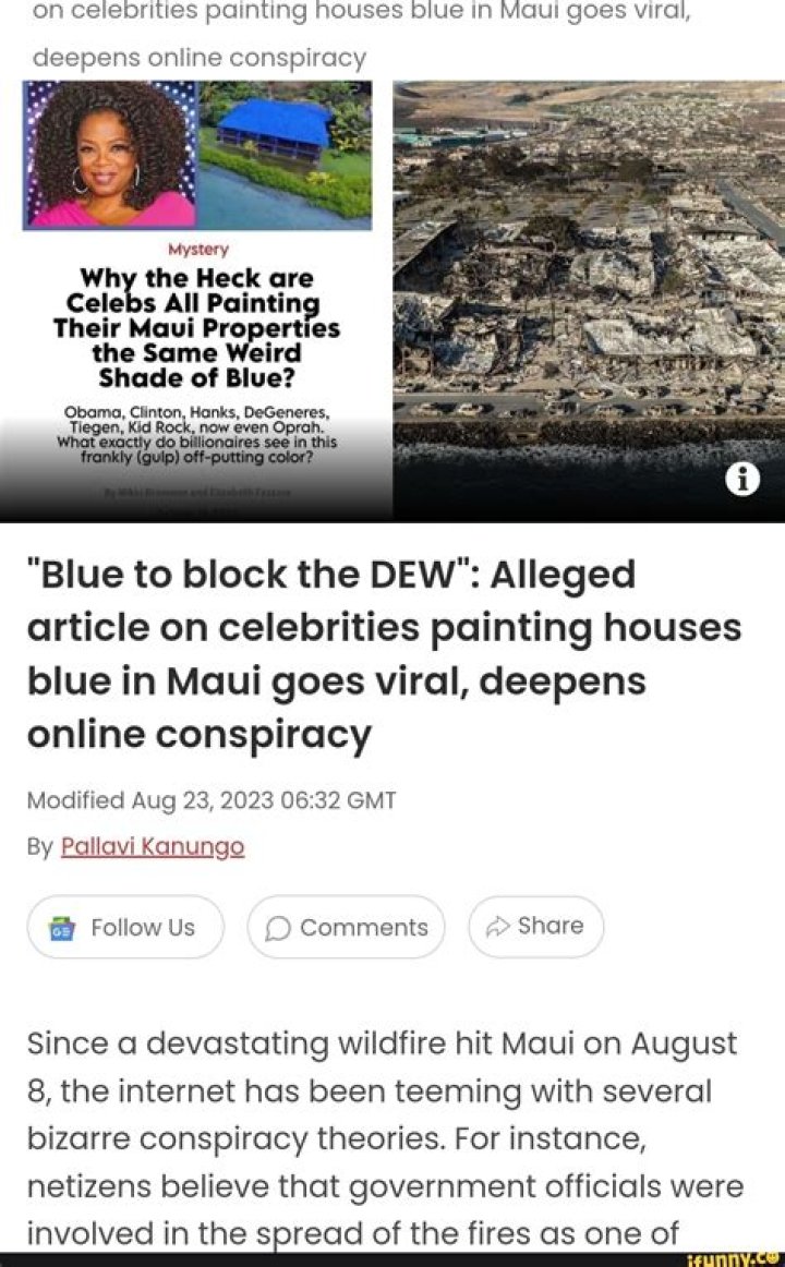 On celebrities painting houses blue In Maul goes viral, deepens online