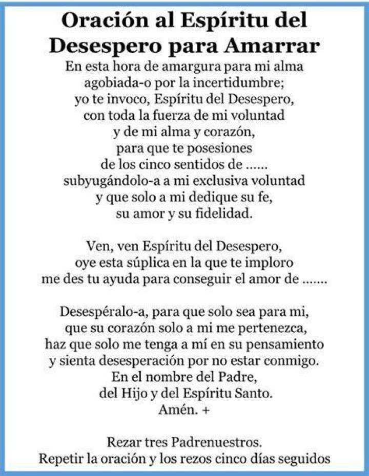 Oracion Del Desespero Y Dominio