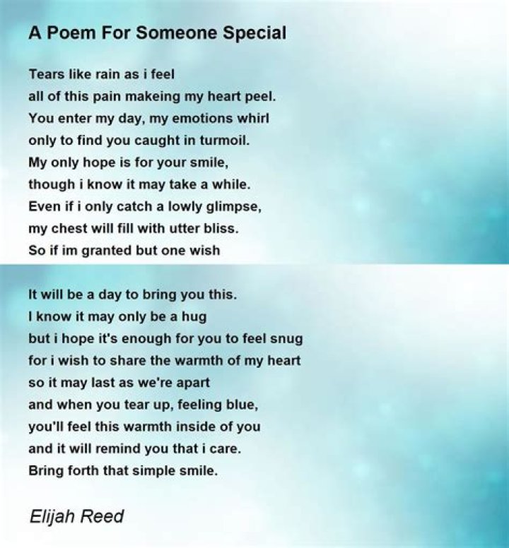 Poems To Make Someone Feel Special Love & Friendship