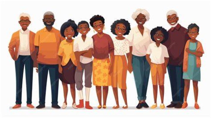 Premium Vector Big happy black family cartoon concept