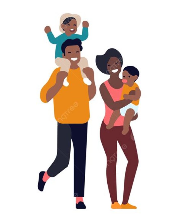 Premium Vector Happy black family couple with children Black families, Black family cartoon