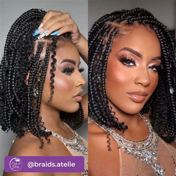 prettymzlady 💜 Short Box Braids Hairstyles, Crochet Braids Hairstyles, Braided Hairstyles For