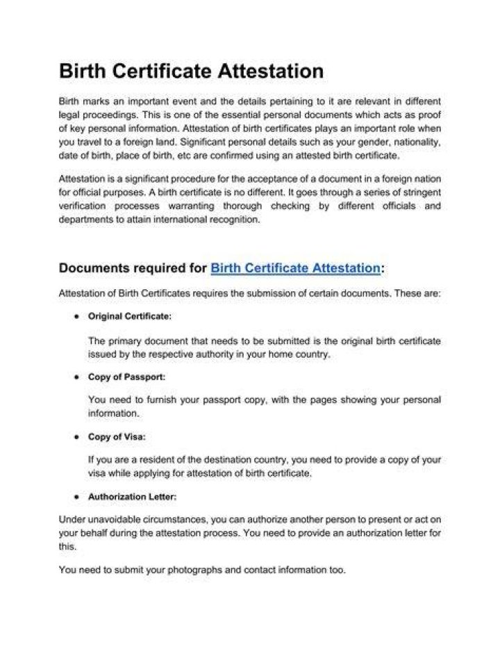 Process Attestation of birth certificate from national population