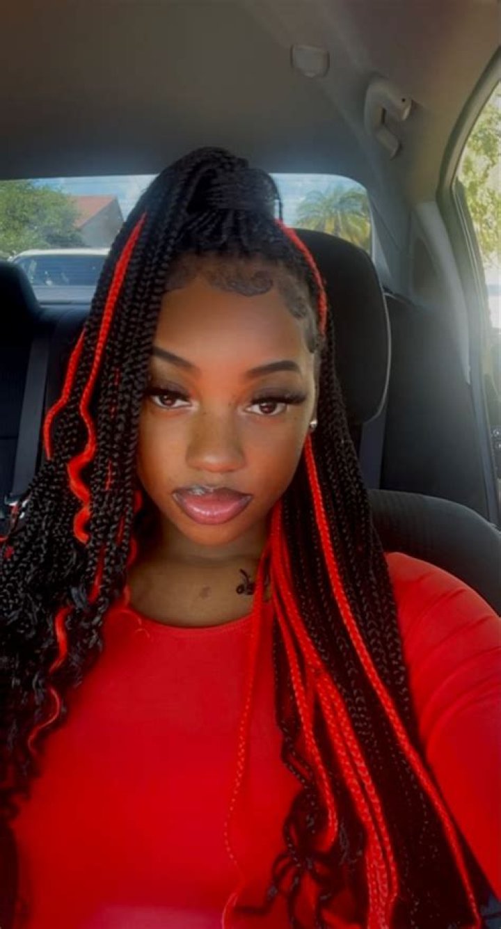 Red Long Braids ??? African Braids Hairstyles, Micro Braids Styles, African Hair Braiding Styles