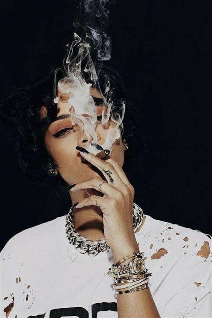 Rihanna Smoking Blunt Art Print Etsy