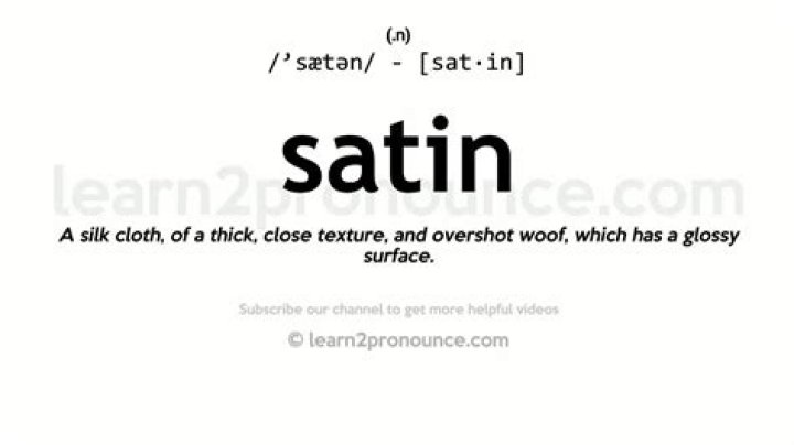 Satin Definition of satin YouTube