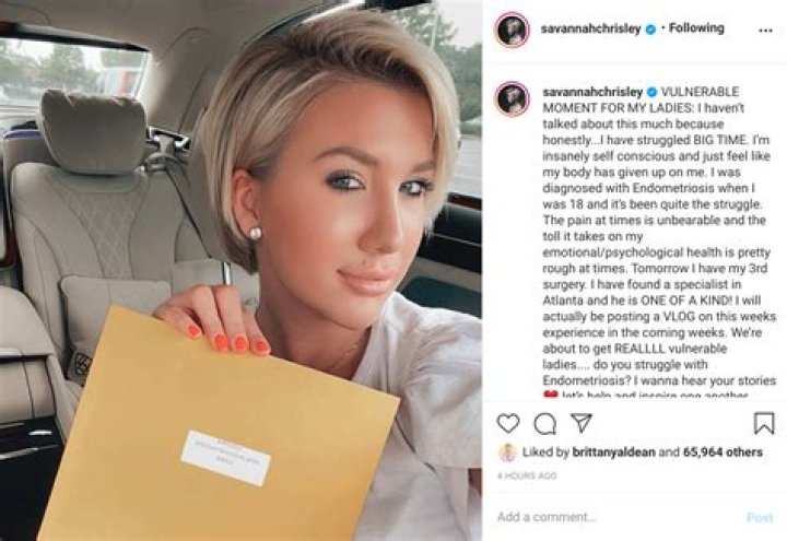 Savannah Chrisley admits she gained 40 lbs from her endometriosis