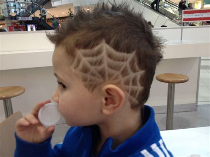 Spiderweb hair. My boy! (With images) Boys haircuts, Boy hairstyles, Boys haircuts with designs