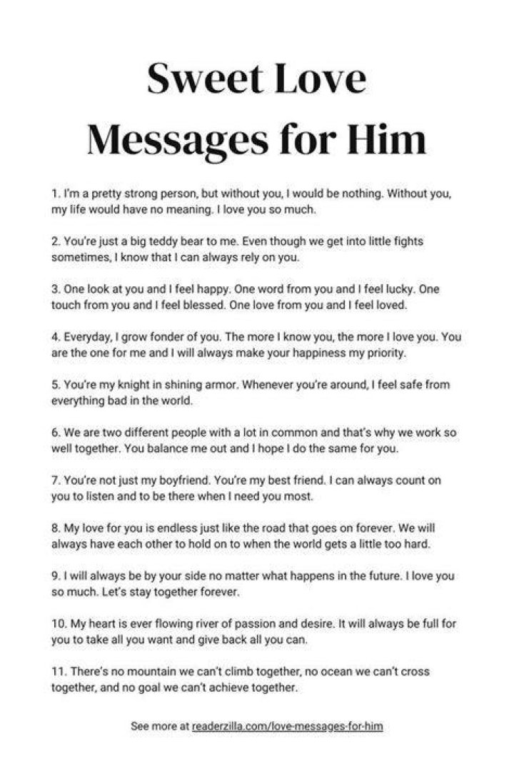 Sweet message for him Write and make his day memorable