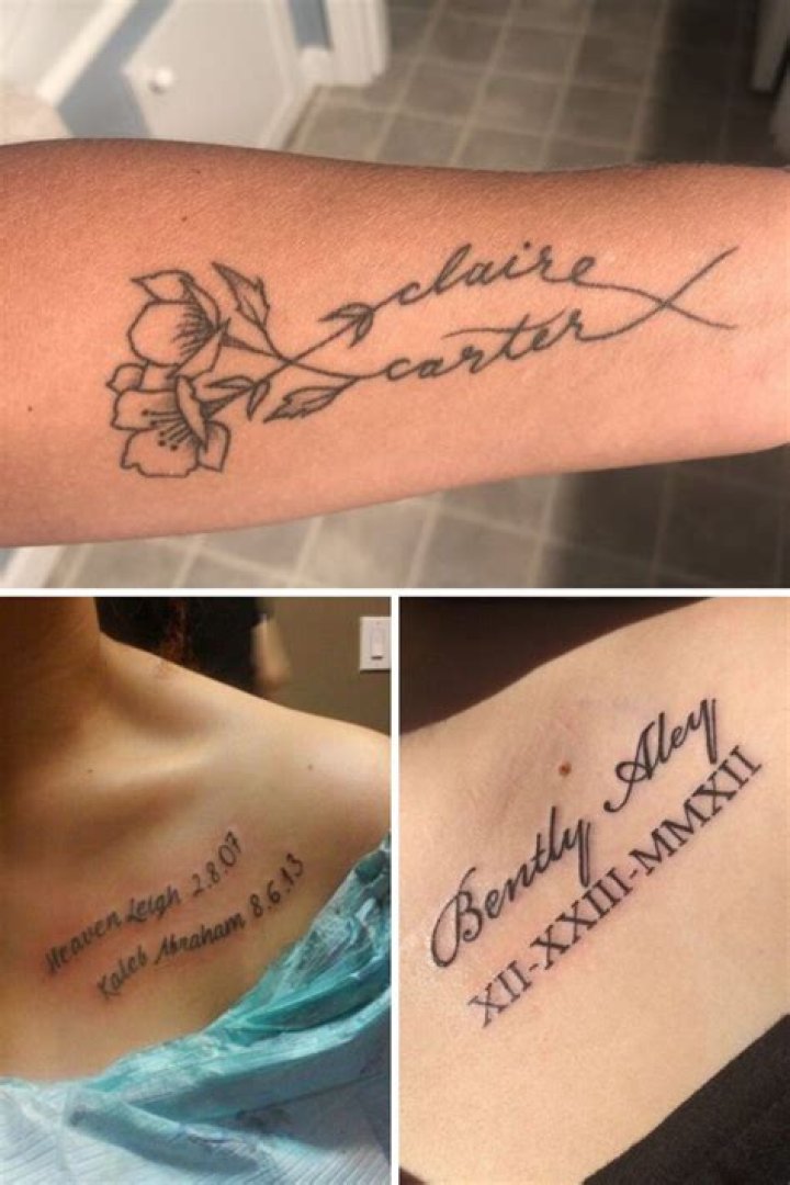 Tattoo with my daughter name and date of birth