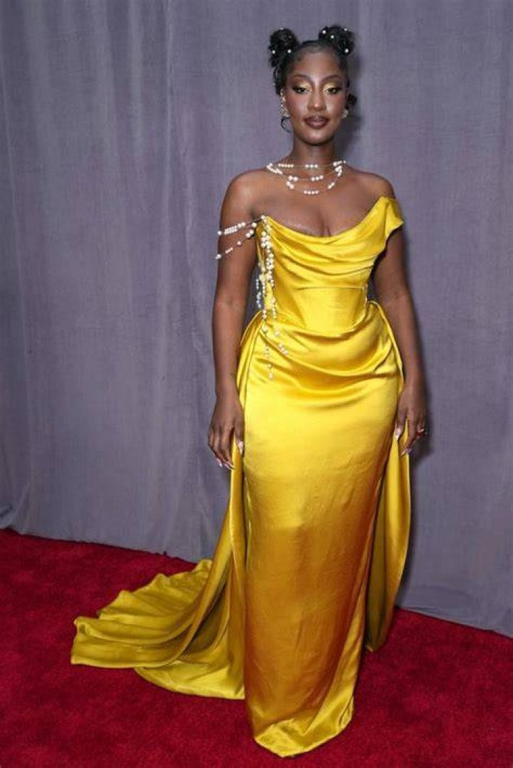 Tems wore Yellow Vivienne Westwood Gown Grammys 2023