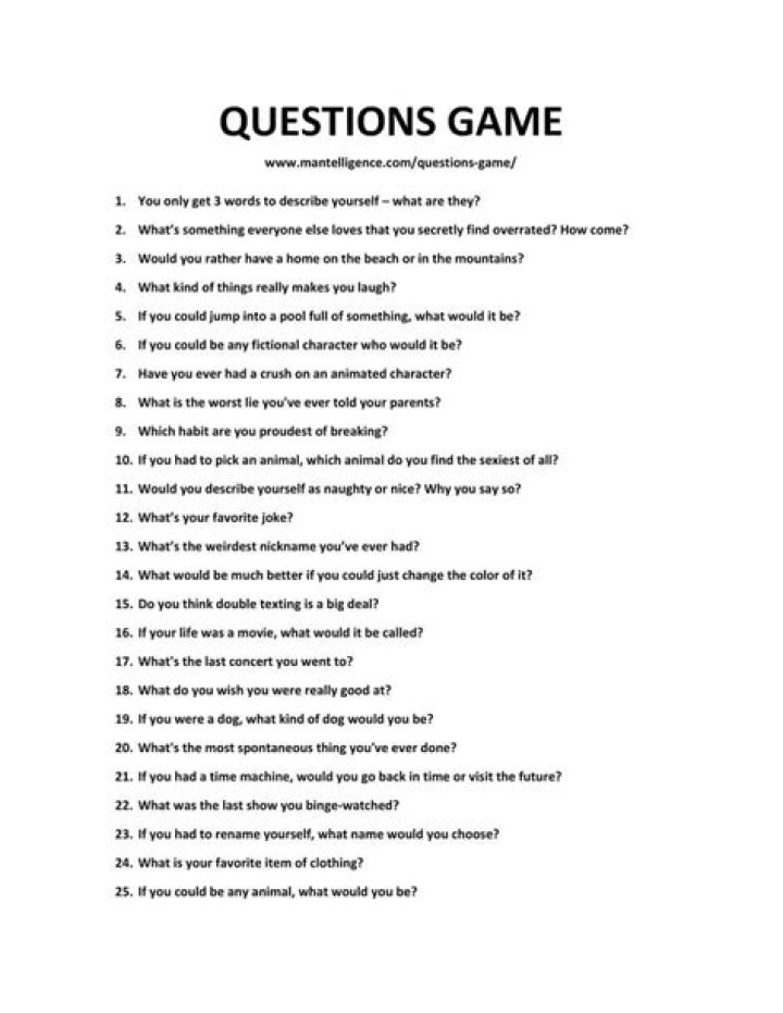 The 21 Questions Game 83 Fun and unexpected topics.