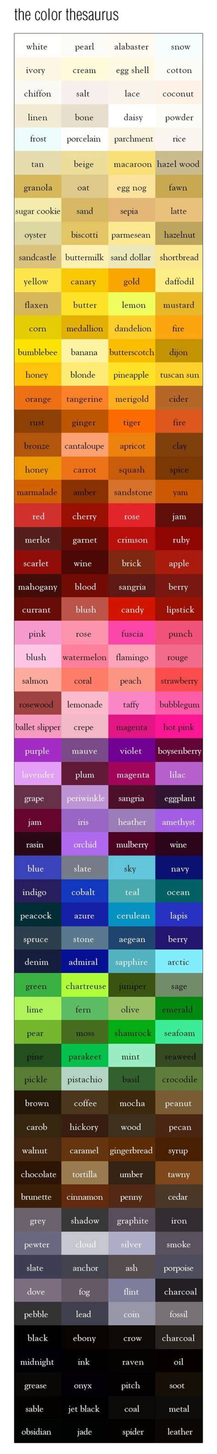 The Color Thesaurus Color, Color theory, Colours
