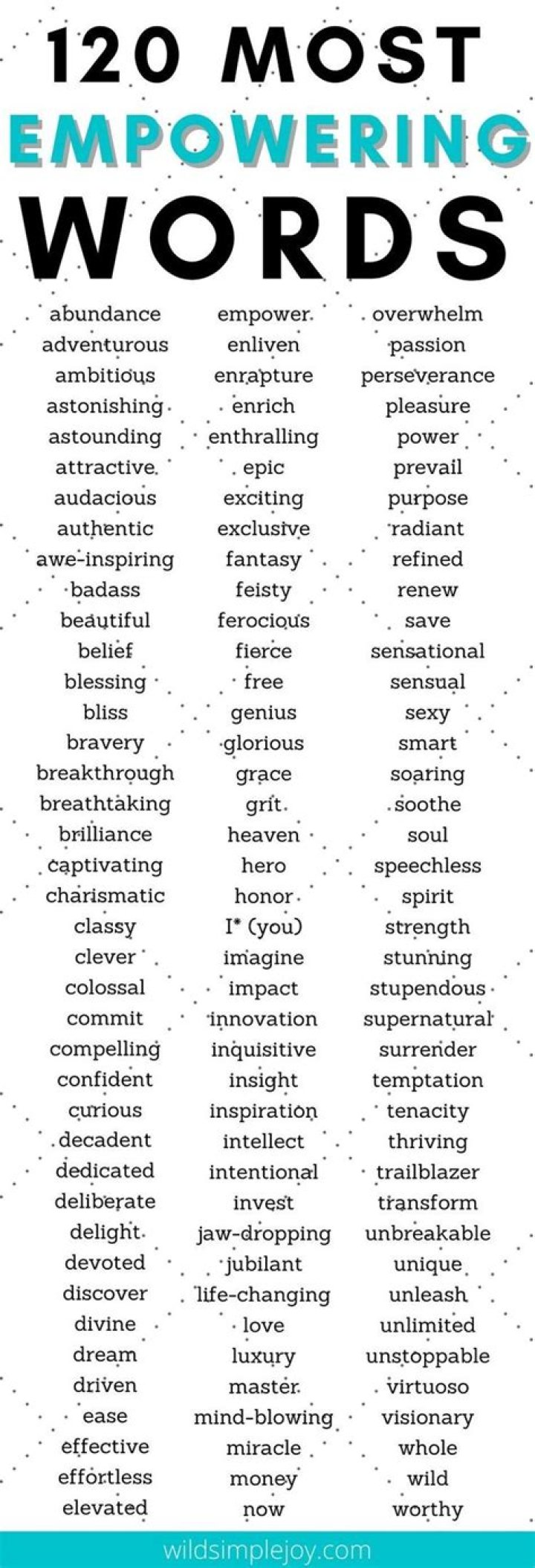 The Top 120 Most Empowering Words in English Wild Simple Joy