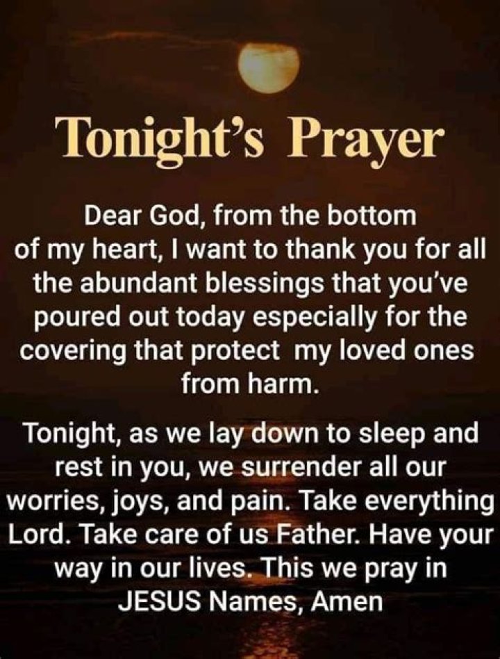 Tonight prayers can turn into a blessing tomorrow CHRISTIAN PICTURES