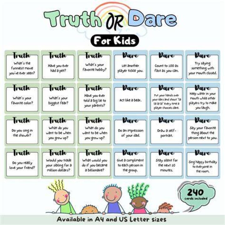 Top 200 cool truth or dare questions for children, friends and family &mdash; famclam