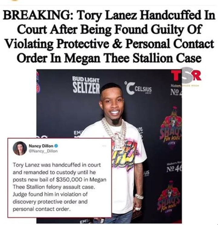 Tory Lanez Arrested for Violating Protective Order in Megan Thee