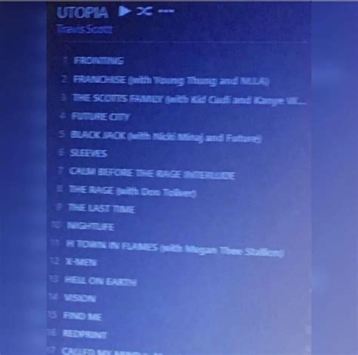 Utopia Tracklist Leak