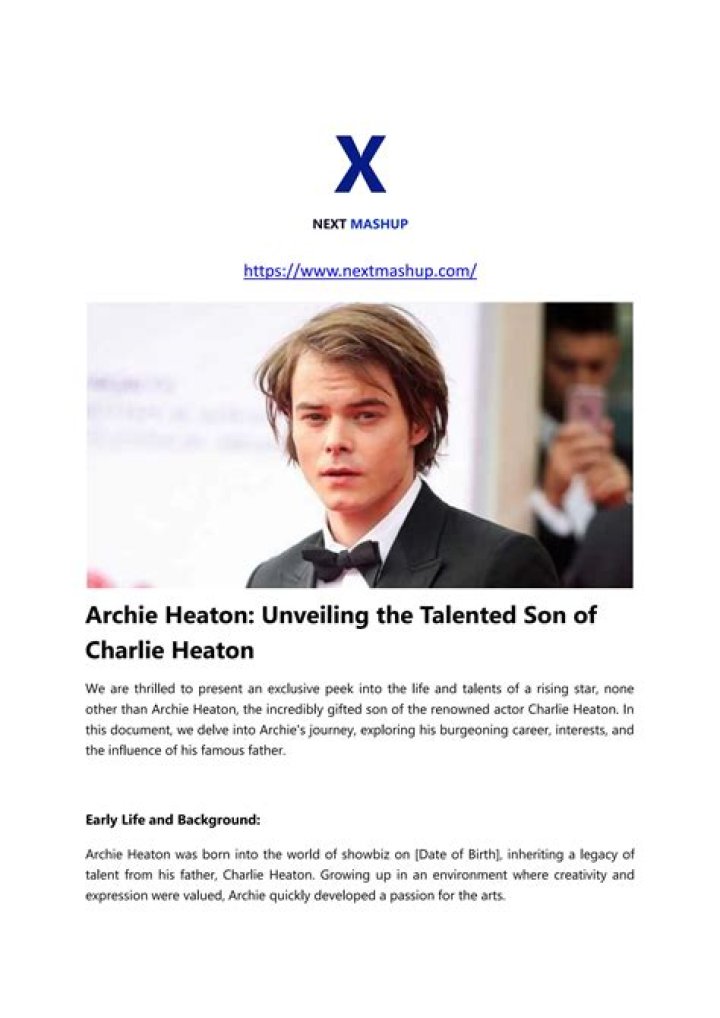 Who is Archie Heaton? Son of Famous Actor Charlie