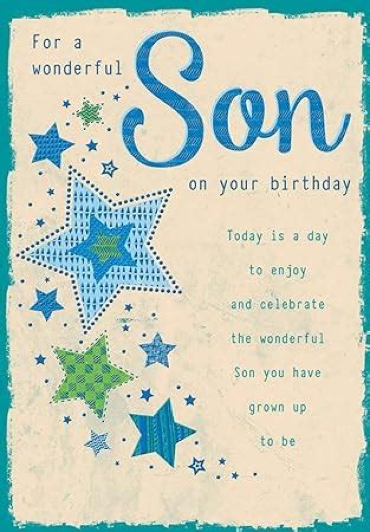 Wonderful Son Birthday Greeting Card Cards Love Kates